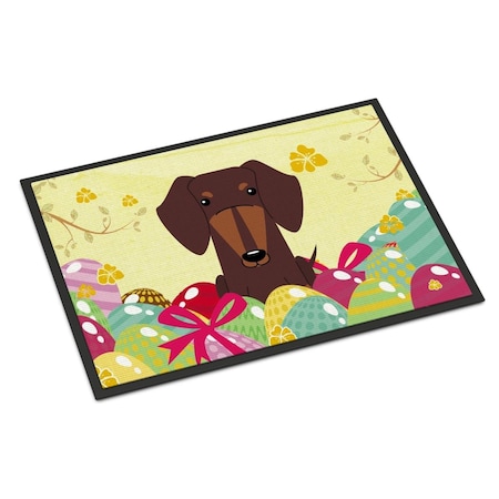 Carolines Treasures 24 x 36 in. Easter Eggs Dachshund Chocolate Indoor or Outdoor Mat BB6131JMAT